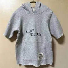 韓国子供服 キッズ 半袖 スウェット パーカー グレー 110cm