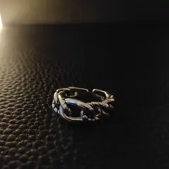 残1​⛓️ ゴツめデザイン！シルバー チェーンリング フリーサイズ 韓国