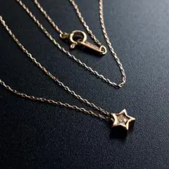con affetto K10 ピンクゴールド ダイヤ スター ネックレス