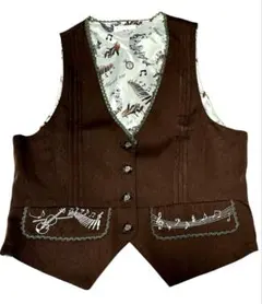 ⭐︎新品未使用⭐︎アクシーズファムaxes femme 音符刺繍 ベスト Mブラウン