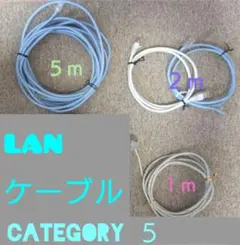 【中古品】LANケーブル 5m 2m 1m セット Category 5