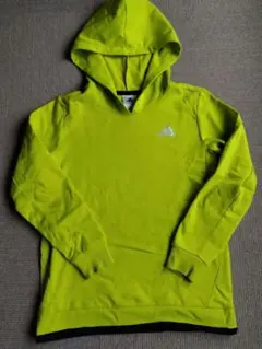 150サイズ adidas フード付きパーカー 蛍光グリーン イエロー