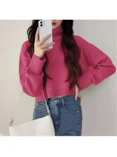 【完売品】グレイル GRL クロップド丈ニットトップス　ピンク