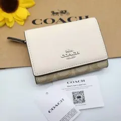 COACH 折り財布 新品 ホワイト 最新作 お札入れ 小銭入れ レディース