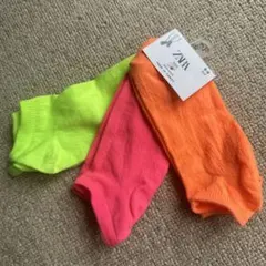 ZARA キッズ靴下セット 22-24cm ネオン