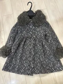 メゾピアノレース模様ファー付きコート 120
