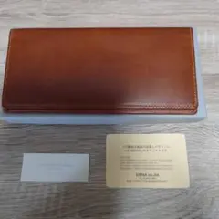 ASUMEDERU ブラウンレザー長財布