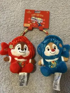 新年セール開催中！上海ディズニー限定鯛焼きチップデール新年のぬいぐるみ2個セット