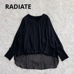 美品　RADIATE ラディエイト　シアー　ブラウス シフォン　黒　Vネック