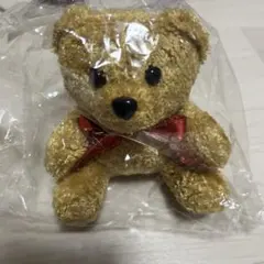 テディベア ブラウン ぬいぐるみ レッドリボン付きのサムネイル