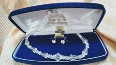 ★お値下げ 美品 白水晶 ネックレス イヤリング セット 英雅堂のサムネイル