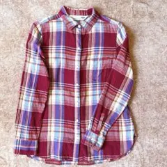 【OLD NAVY】長袖チェックシャツ　Sアメカジ　古着　ユニセックス　赤　青