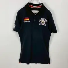 Abercrombie&Fitch 半袖ポロシャツ ドイツ ワッペンロゴ刺繍 M