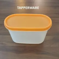 未使用品 タッパーウエアーMM楕円#1 オレンジ蓋付き楕円形保存容器