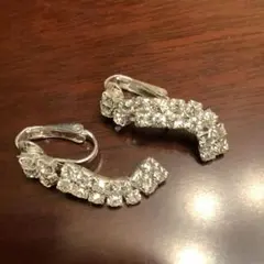 シルバー クリスタル イヤリング