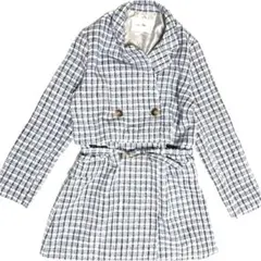 ナイスクラップ　ツイードジャケット　ミニスカート　セットアップ　グレー　F