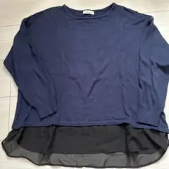 ⚫︎earth music&ecology ネイビー 長袖ニット F