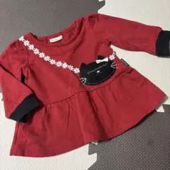 STmamCHOCOLA 長袖カットソー レッド 80