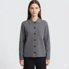 ユニクロ　ミラノリブシャツカーディガン　UNIQLO