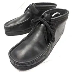 clarksクラークス ワラビー 定番11826 レザー ブラック 24.5