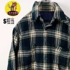 usa古着 ネルシャツ　S相当　ネイビー　グリーン　ベージュ