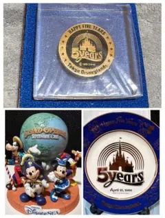 東京ディズニーシー グランドオープニング & 5周年記念プレート　3点
