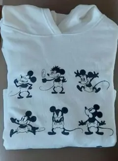 ミッキーマウス クロップドパーカー オフホワイト　フリーサイズ