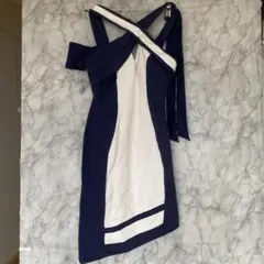 Andy バイカラードレス　膝丈