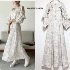 MAJESTIC LEGON シャドーフラワーフリルワンピース　花柄　フリル