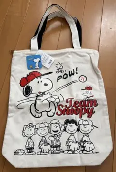 スヌーピー キャンバスバッグ Team Snoopy