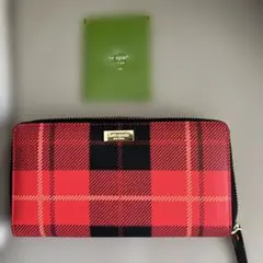新品kate spade チェック柄 長財布