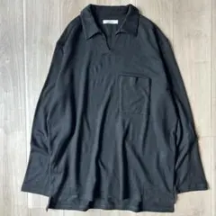 nest Robe CONFECT スキッパーカラー 黒 ウールシャツ 4のサムネイル