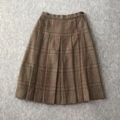 【ちゃこ様専用】vintage プリーツスカート　チェック柄　ウール　カジュアル
