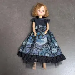 G233リカちゃんのワンピース　ハンドメイド　22㌢、27㌢ドール服　いちご泥棒のサムネイル
