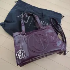 ARMANI JEANS エナメル2way バッグ