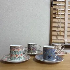 桃山陶器　Art Nouveau カップ＆ソーサー　4客セット
