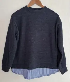 SEASONREASON 長袖 カットソー 重ね着風切替　薄裏起毛　M