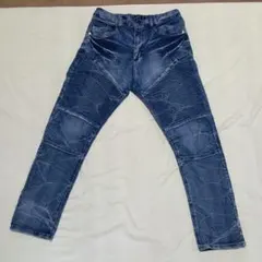 メンズ スキニーデニムパンツ インディゴ Lサイズのサムネイル