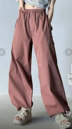 Java ミリタリーピグメントカーゴパンツ ピンク パープル