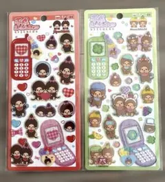 平成はっぴーフォンステッカー　⭐︎もんちっち ２枚セット
