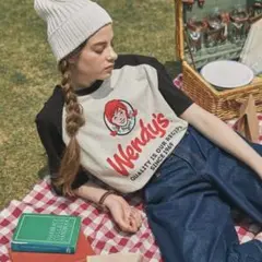 MONO-MART 別注 ウェンディーズ ヴィンテージプリント 半袖Tシャツ 黒