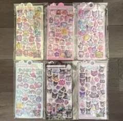 ボンボンドロップ 3D立体ぷくぷくシール 6枚セット サンリオキャラクター