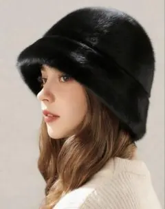 ブラックファーバケットハット