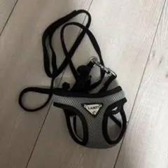 LAMZY ハーネス・リードセット グレー・ブラック　Sサイズ