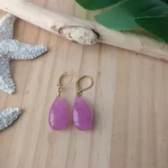 1点作品☺︎ ロングペアシェイプルビーピアス イヤリングに変更可能