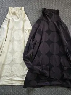 ユニクロ UNIQLO マリメッコ ヒートテック ドット柄 ハイネック 長袖2枚