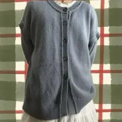 2way ニットカーディガン ブルー系