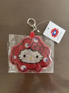 ハローキティ　大阪万博　 ミャクミャク　キラキラレザーキーホルダー