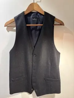 PS Paul Smith ベスト ブラック ネップ加工