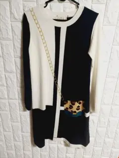 Chesty（チェスティ）バイカラーニットワンピース　S相当　㊷